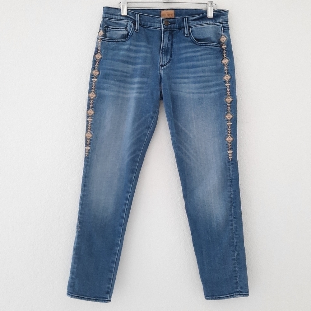 Driftwood Embroidered Jackie Crop Jeans 28